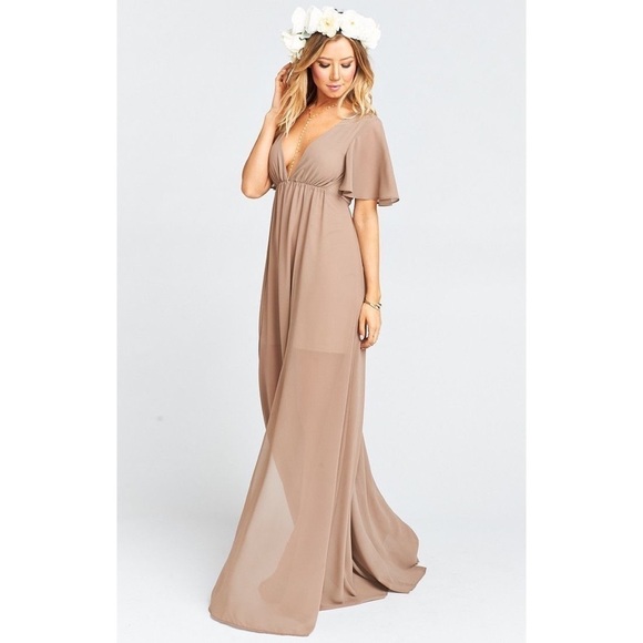 K016 Show Me Your Mumu Faye Flutter Maxi Dress - Dune Chiffon - Picture 6 of 6
